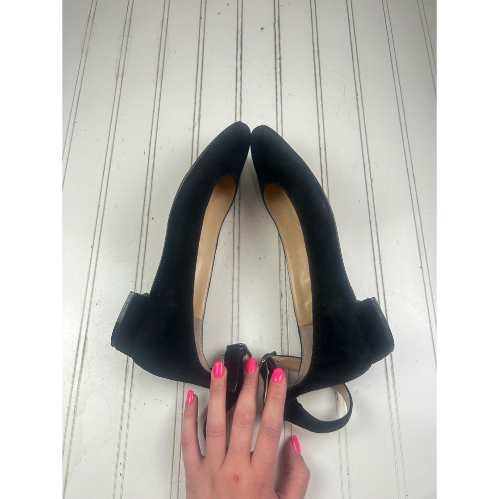 Vince Camuto Attera Black Suede Ankle Strap Ballet Work Flats Women's Size 8M - Picture 10 of 10